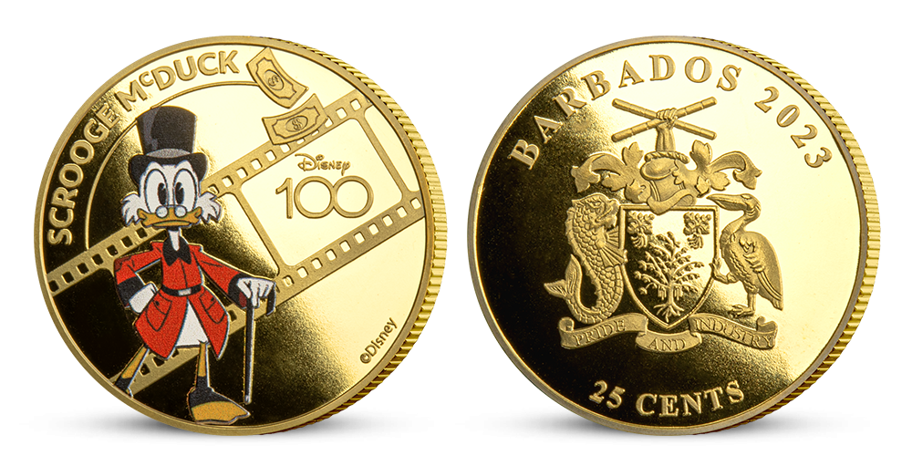 Mince zušlechtěné ryzím zlatem s nejoblíbenějšími postavičkami od Disney - Strýček Skrblík