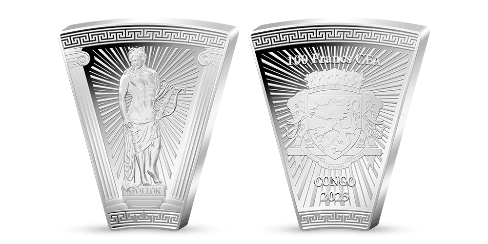 Kolekce Bohové Olympu - mince Apollón z ryzího stříbra
