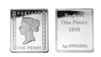 Stříbrné známky - One Penny black (Anglie)