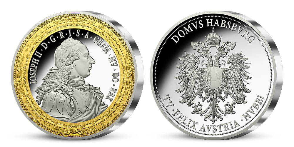 Josef II. - Dynastie Habsburků na stříbrných pamětních medailích