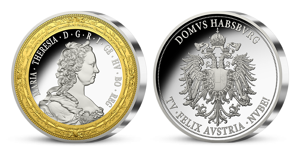 Marie Terezie - Dynastie Habsburků na stříbrných pamětních medailích