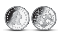 Legendární mince světa - Replika Flowing Hair Dollar