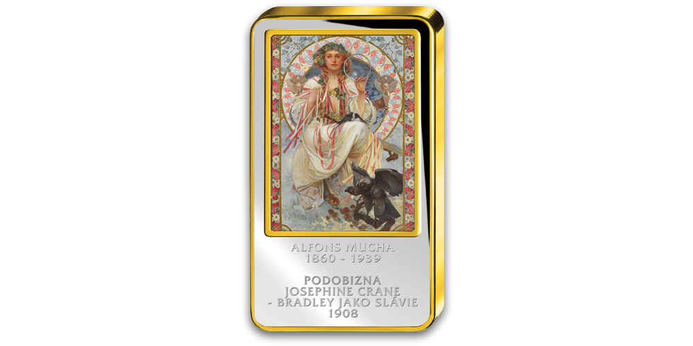 Alfons Mucha, Slavie - Kolorovaná medaile zušlechtěná ryzím zlatem