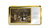 Václav Brožík, Jan Hus na koncilu Kostnickém  - Kolorovaná medaile zušlechtěná ryzím zlatem