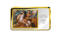 Antonín Procházka, Jezdec napadený lvicí - Kolorovaná medaile zušlechtěná ryzím zlatem