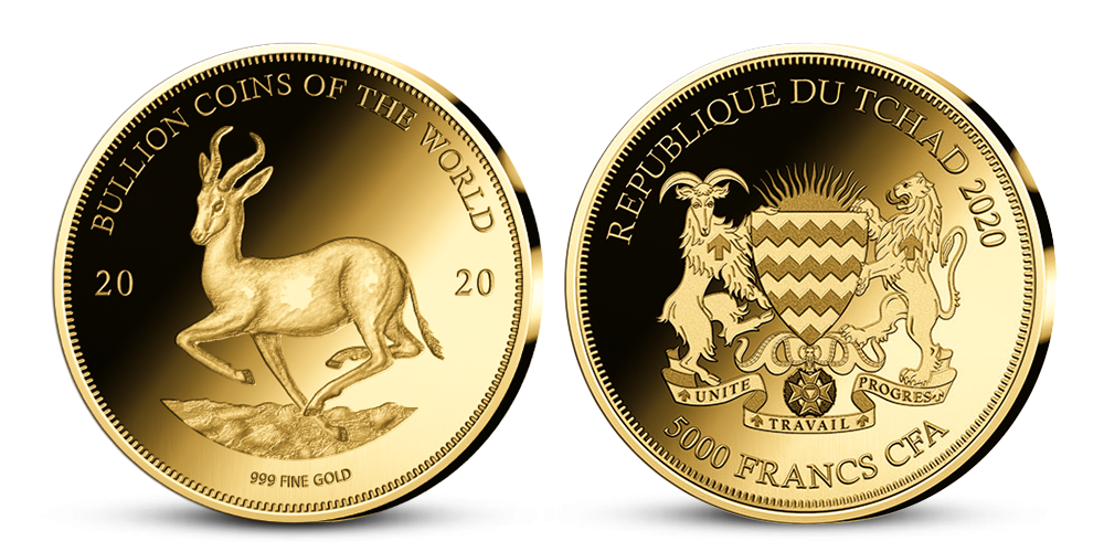 Krugerrand - mince v ryzím zlatě 999/1000 Krugerrand - mince v ryzím zlatě 999/1000