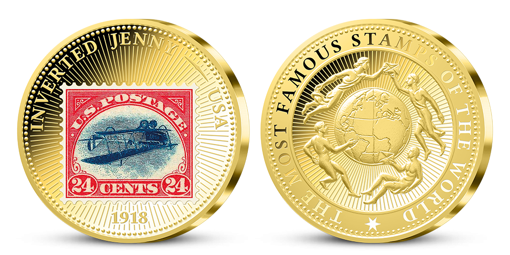 Kolekce Nejznámější známky světa - medaile Inverted Jenny