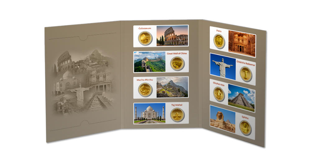 Nových 7 divů světa na mincích zušlechtěných certifikovaným zlatem