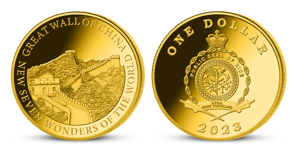 Nových 7 divů světa na mincích zušlechtěných certifikovaným zlatem - Great Wall Of China