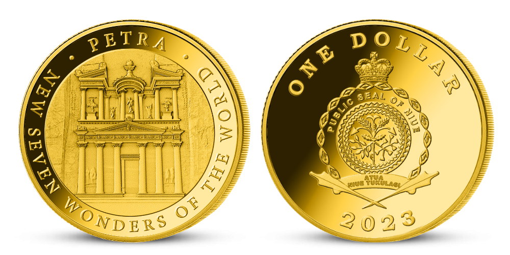 Nových 7 divů světa na mincích zušlechtěných certifikovaným zlatem - Petra