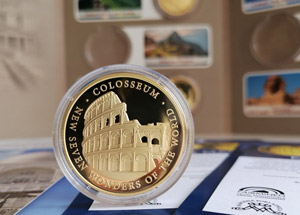 Koloseum na minci zušlechtěné certifikovaným zlatem 999/1000