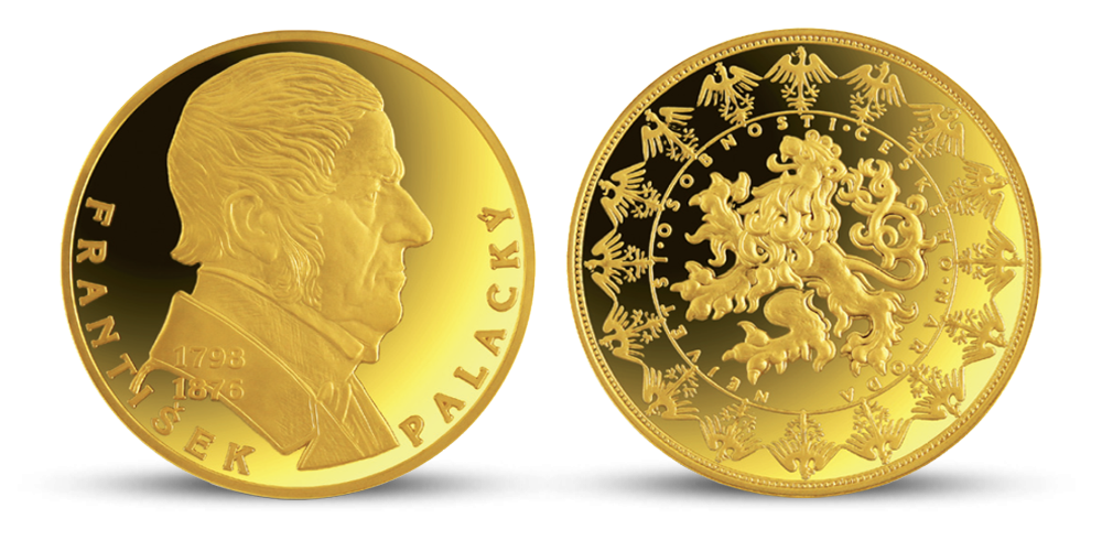Pozlacená pamětní medaile - Františk Palacký