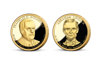 Prezidenstské dolary F. D. Roosevelt a A. Lincoln