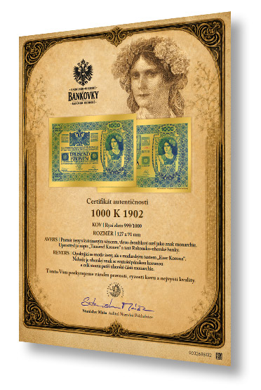 Certifikát autentičnosti ke každé zlaté replice