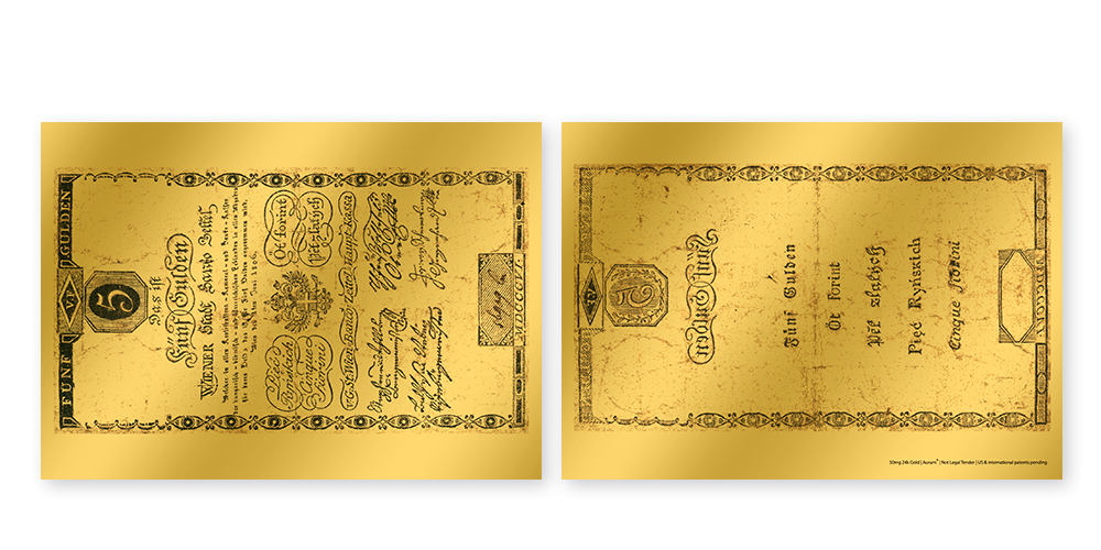 Kolekce: Rakousko-Uherské bankovky - 5 Gulden z ryzího zlata 999/1000