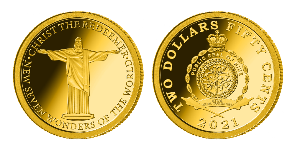  Zlatá mince Socha Krista Spasitele