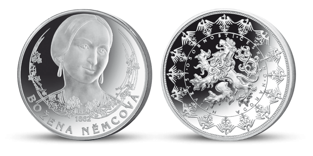 Stříbrné pamětní medaile největší osobnosti českého národa - Božena Němcová