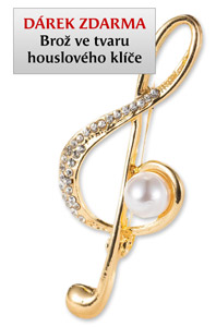 Dárek zdarma - Brož ve tvaru houslového klíče