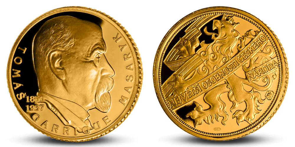 Zlatá pamětní medaile T. G. Masaryk z kolekce Zlaté osobnosti