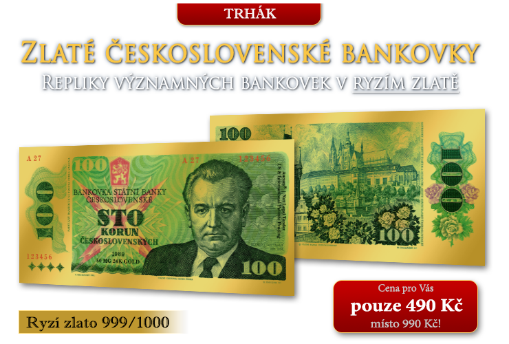 Zlaté repliky československých bankovek