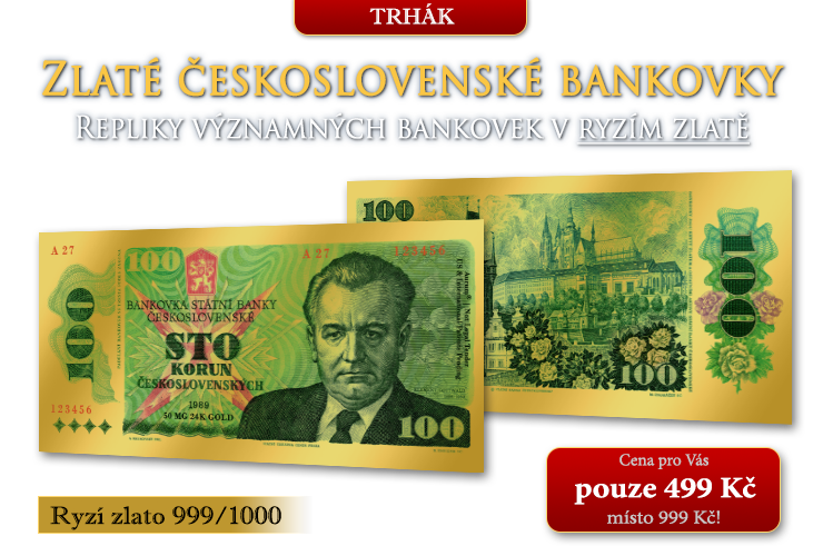 Zlaté repliky československých bankovek
