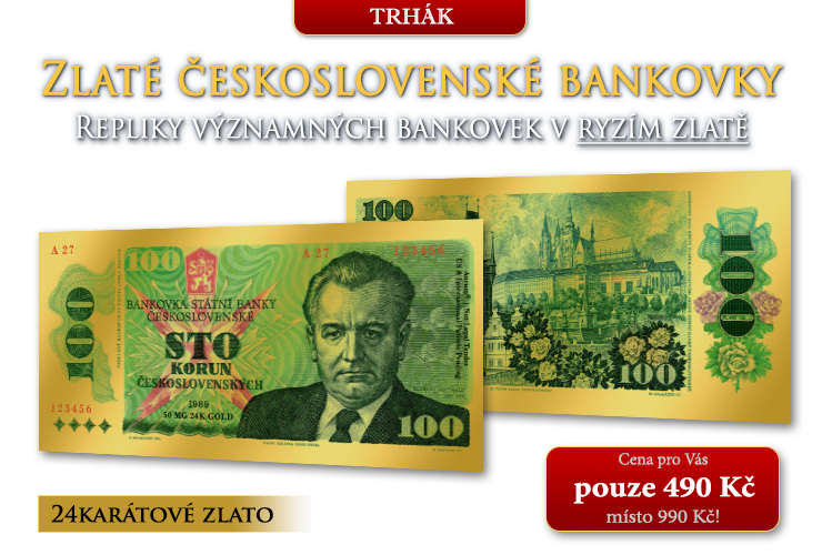 Zlaté repliky československých bankovek