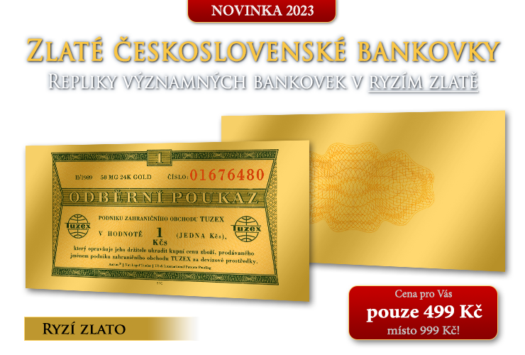 Zlaté repliky československých bankovek