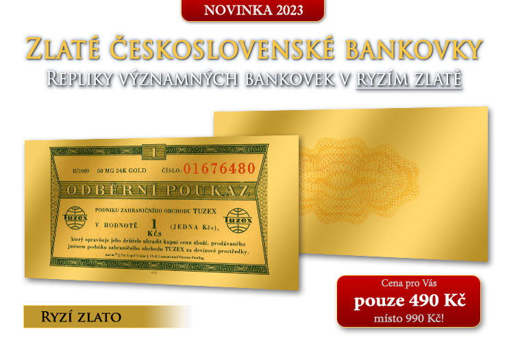 Zlaté repliky československých bankovek