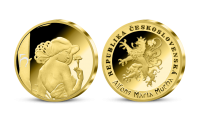 Alfons Mucha - sada pamětních medailí zušlechtěných ryzím zlatem - Karafiát