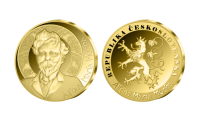 Alfons Mucha - pamětní medaile z ryzího zlata součástí sady