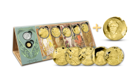 Alfons Mucha - sada pamětních medailí zušlechtěných ryzím zlatem   pamětní medaile z ryzího zlata 999/1000