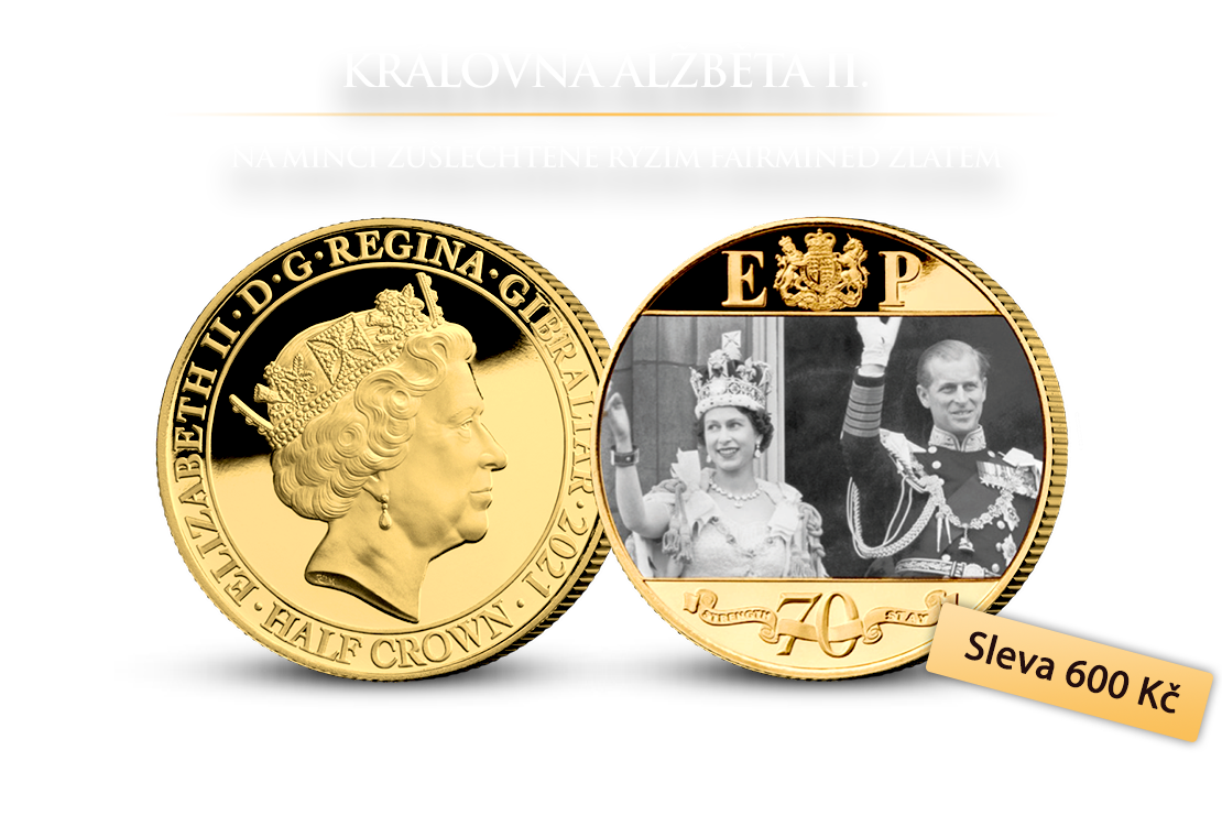 Královna Alžběta II. na minci zušlechtěné ryzím Fairmined zlatem