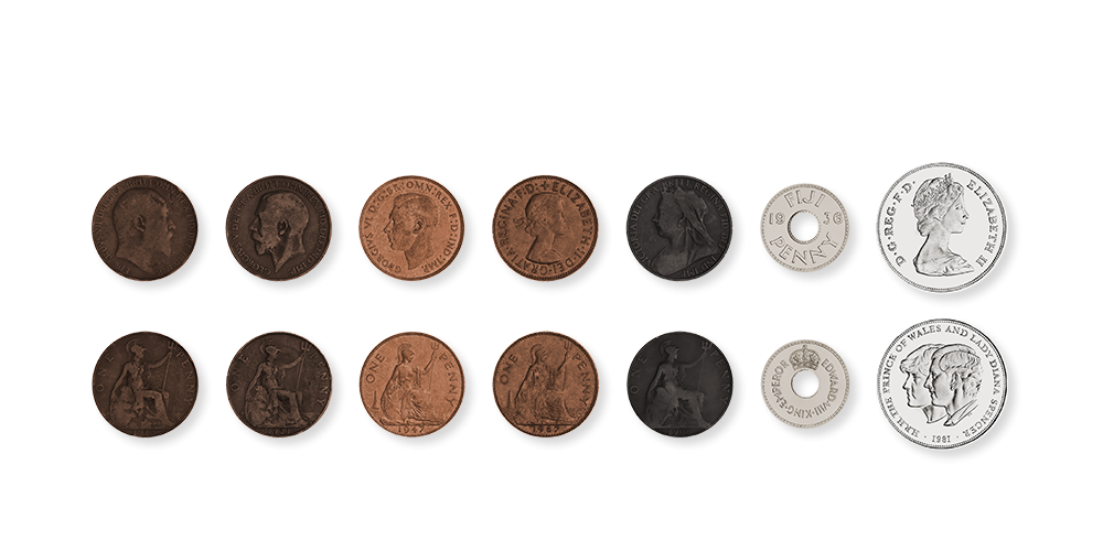 Sada originálních mincí Královské portréty britských panovníků 