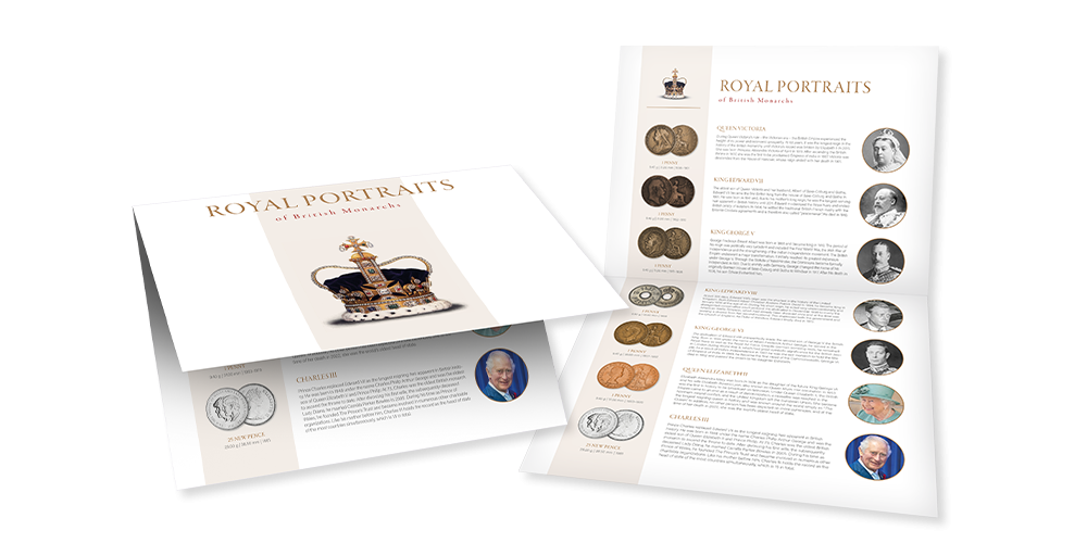 Sada originálních mincí Královské portréty britských panovníků 