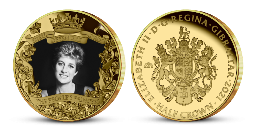 Princezna Diana na neobyčejné minci ze vzácného Humania zušlechtěná ryzím Fairmined zlatem