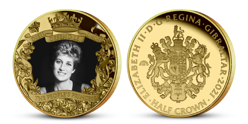 Princezna Diana na neobyčejné minci ze vzácného Humania zušlechtěná ryzím Fairmined zlatem Princezna Diana na neobyčejné minci ze vzácného Humania zušlechtěná ryzím Fairmined zlatem