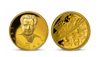 Leoš Janáček na pamětní medaili z pravého zlata
