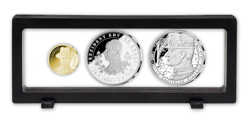 Numismatická sada uctívající první muže Československa Numismatická sada uctívající první muže Československa