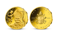 Pamětní medaile papeže Jana Pavla II. zušlechtěná ryzím zlatem 999/1000