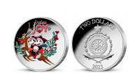 Myšák Mickey a Myška Minnie na 1 oz minci z ryzího stříbra 999/1000