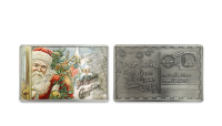 Santova vánoční mince ve tvaru pohlednice zušlechtěna ryzím stříbrem