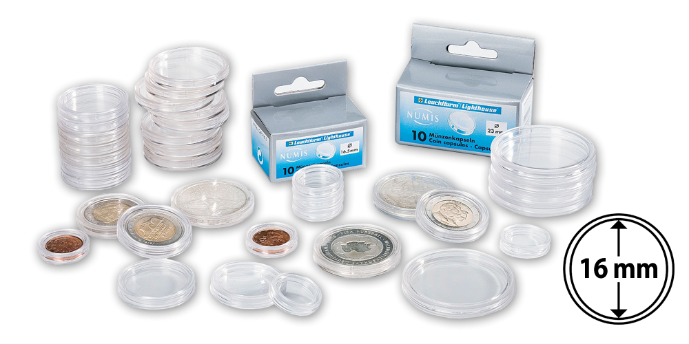 Mincovní kapsle CAPS s vnitřním průměrem 16 mm, 10 kusů