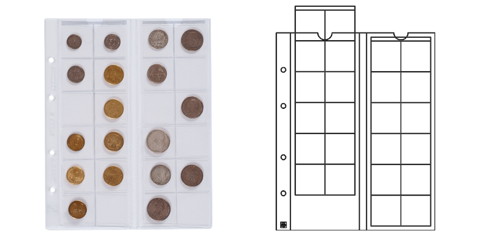 Mincovní obal Optima pro 24 mincí do Ø 34 mm