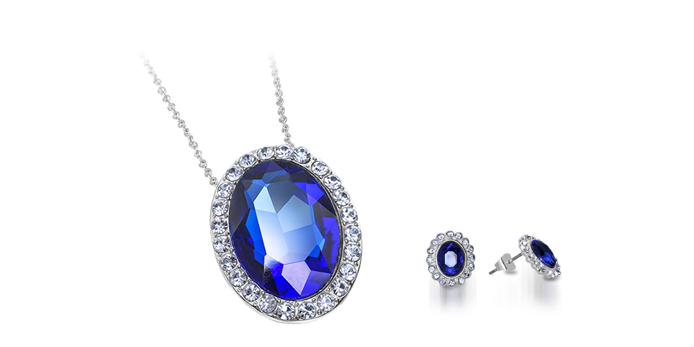 Elegantní modrý přívěsek s krystaly Elegantní modrý přívěsek s krystaly