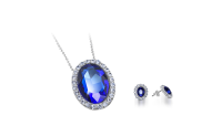 Elegantní modrý přívěsek s krystaly 