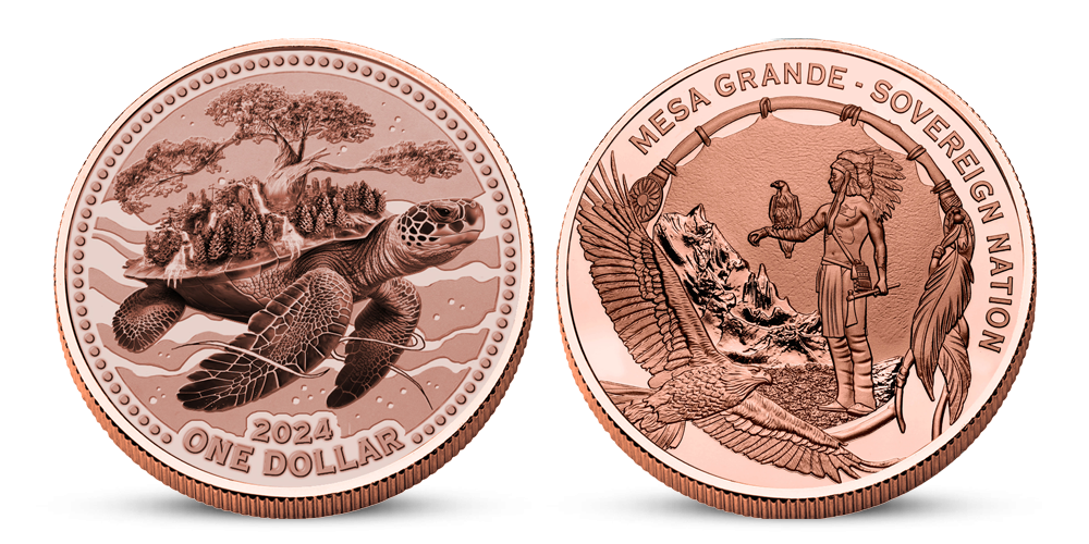 Legenda o Želvím ostrově na impozantní měděné minci