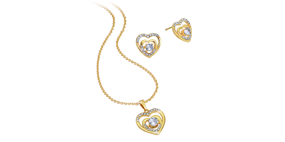 Pozlacený náhrdelník ve tvaru srdce s krystaly Swarovski Pozlacený náhrdelník ve tvaru srdce s krystaly Swarovski