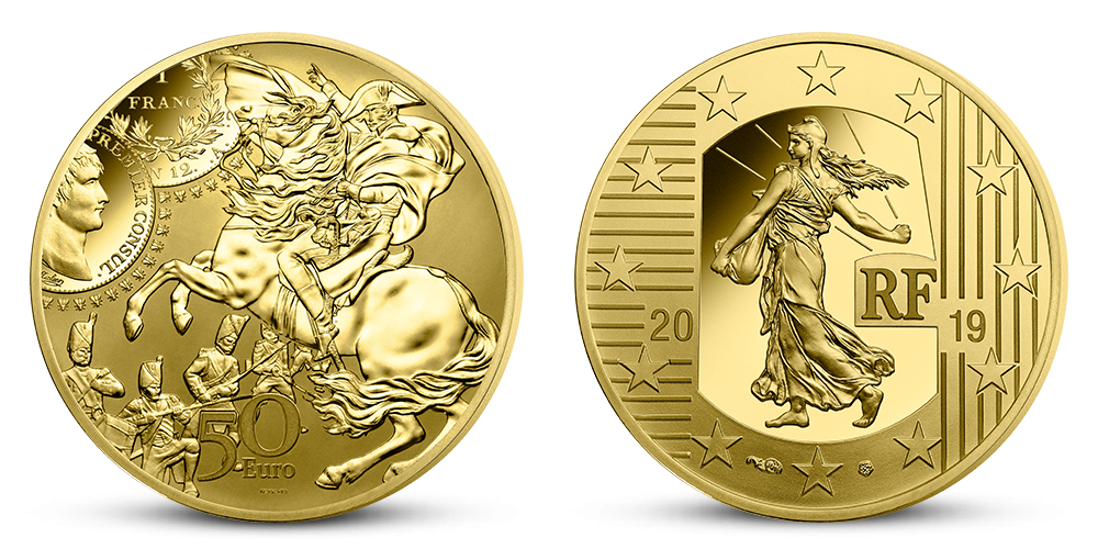 Napoleon v bitvě u Slavkova, ražba do certifikovaného zlata