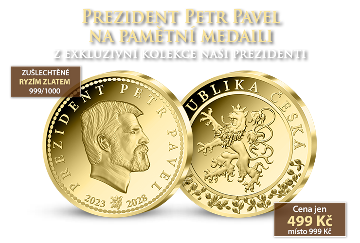Prezident Petr Pavel na pamětní medaili