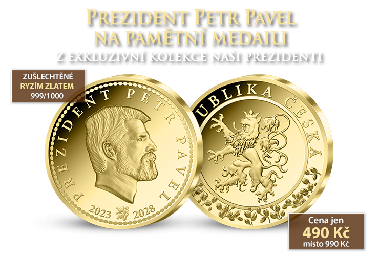 Prezident Petr Pavel na pamětní medaili